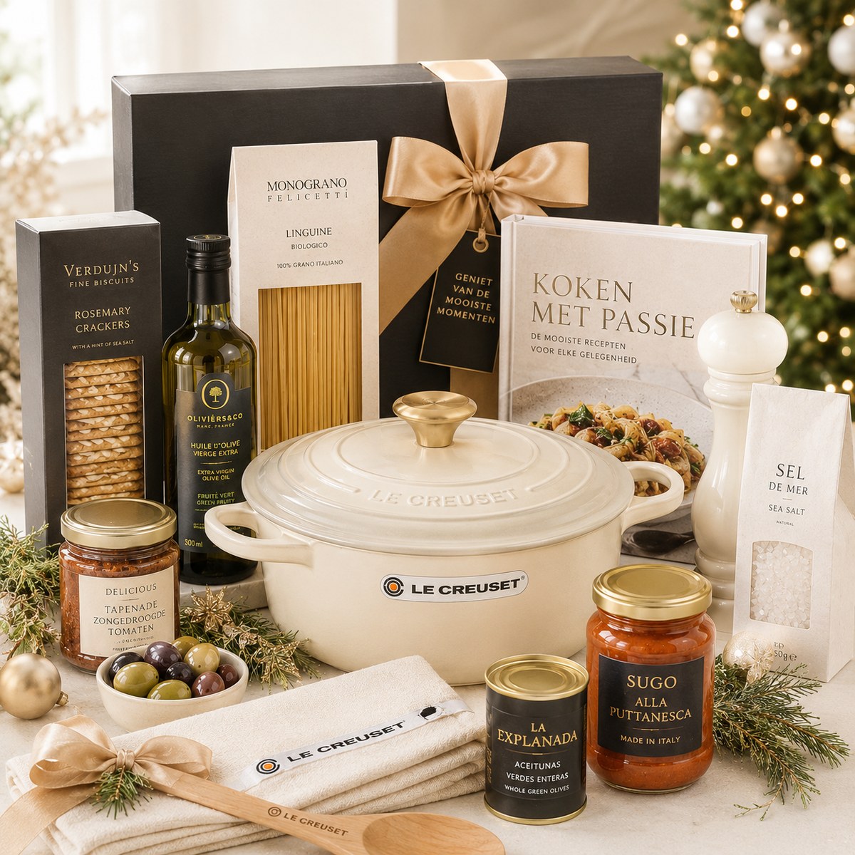 Fysiek kerstpakket op maat — Luxe kookpakket met Le Creuset